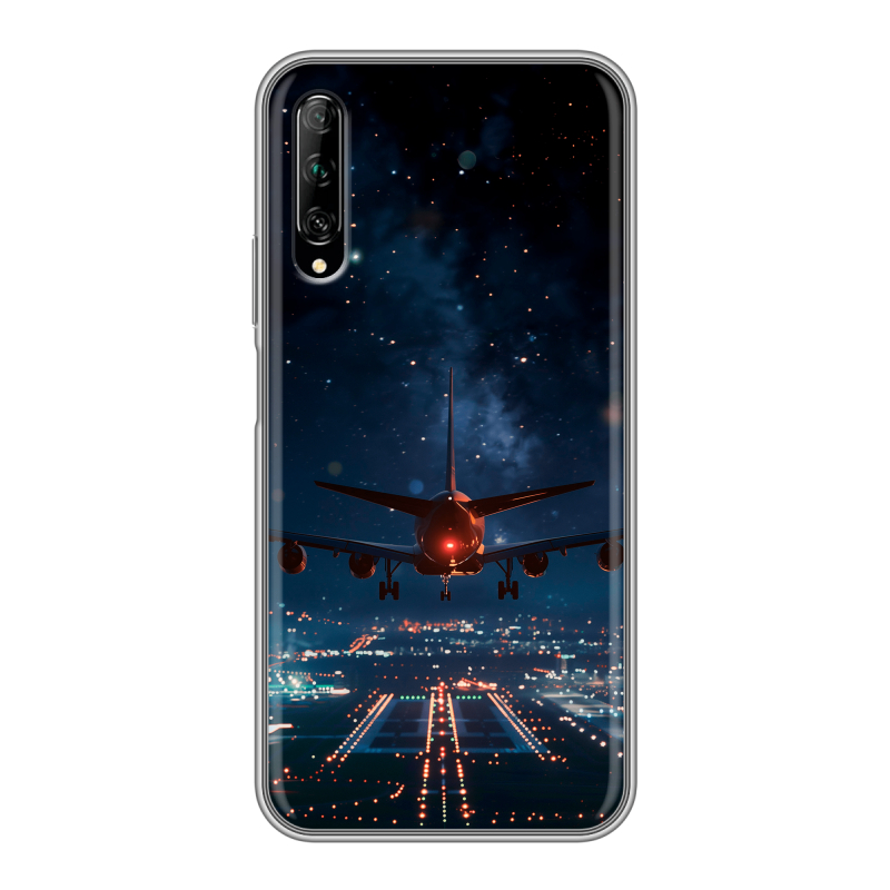Силиконовый противоударный чехол на Huawei Y9s с принтом самолет Силиконовый противоударный чехол на Huawei Y9s с принтом самолет
