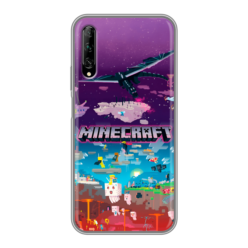 Силиконовый противоударный чехол на Huawei Y9s с принтом Майнкрафт Minecraft Силиконовый противоударный чехол на Huawei Y9s с принтом Майнкрафт Minecraft