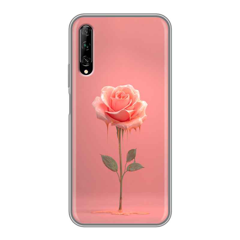 Силиконовый противоударный чехол на Huawei Y9s с принтом Розовая роза Силиконовый противоударный чехол на Huawei Y9s с принтом Розовая роза