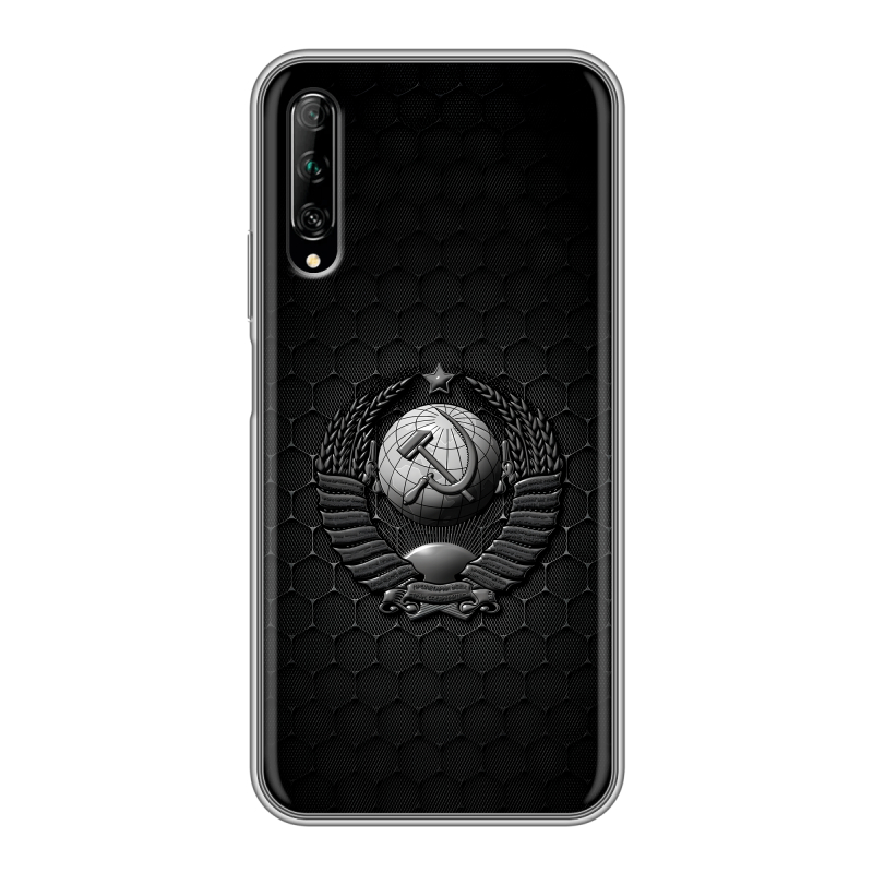 Силиконовый противоударный чехол на Huawei Y9s с принтом Герб Флаг СССР Силиконовый противоударный чехол на Huawei Y9s с принтом Герб Флаг СССР