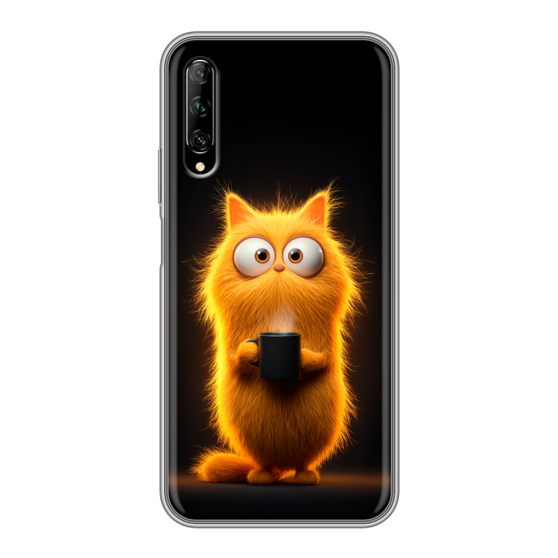 Силиконовый противоударный чехол на Huawei Y9s с принтом Смешной кот Силиконовый противоударный чехол на Huawei Y9s с принтом Смешной кот