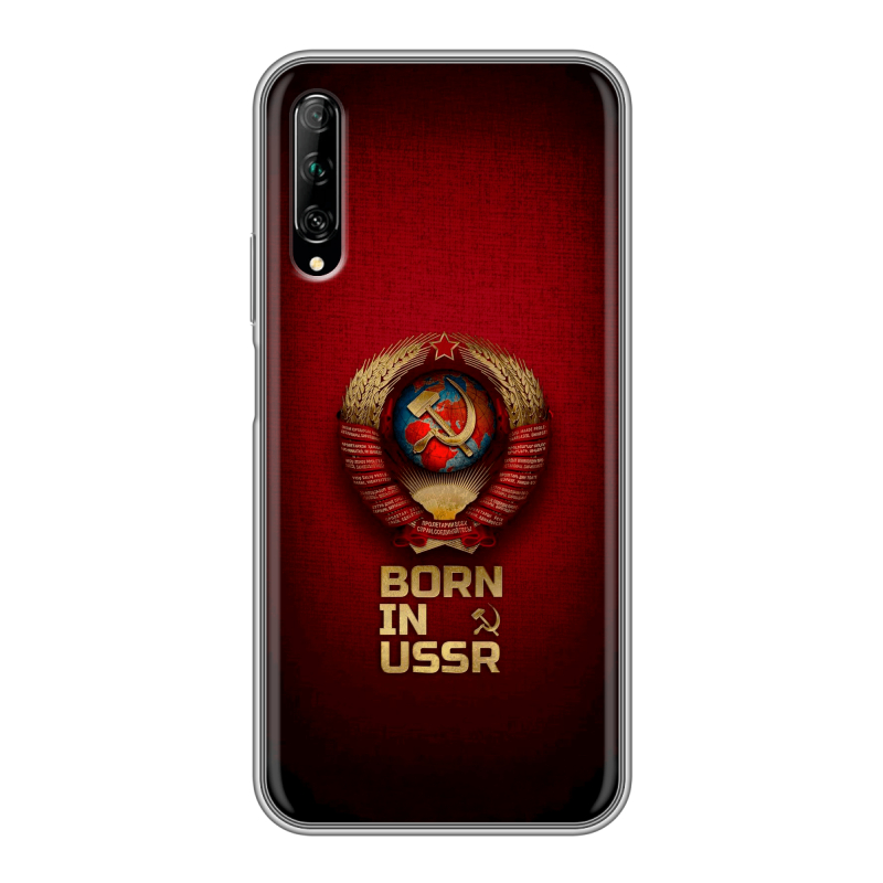 Силиконовый противоударный чехол на Huawei Y9s с принтом Флаг Герб СССР Силиконовый противоударный чехол на Huawei Y9s с принтом Флаг Герб СССР