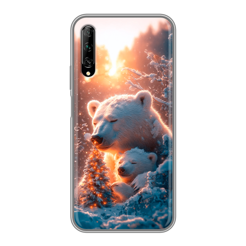 Силиконовый противоударный чехол на Huawei Y9s с принтом Новый год Силиконовый противоударный чехол на Huawei Y9s с принтом Новый год
