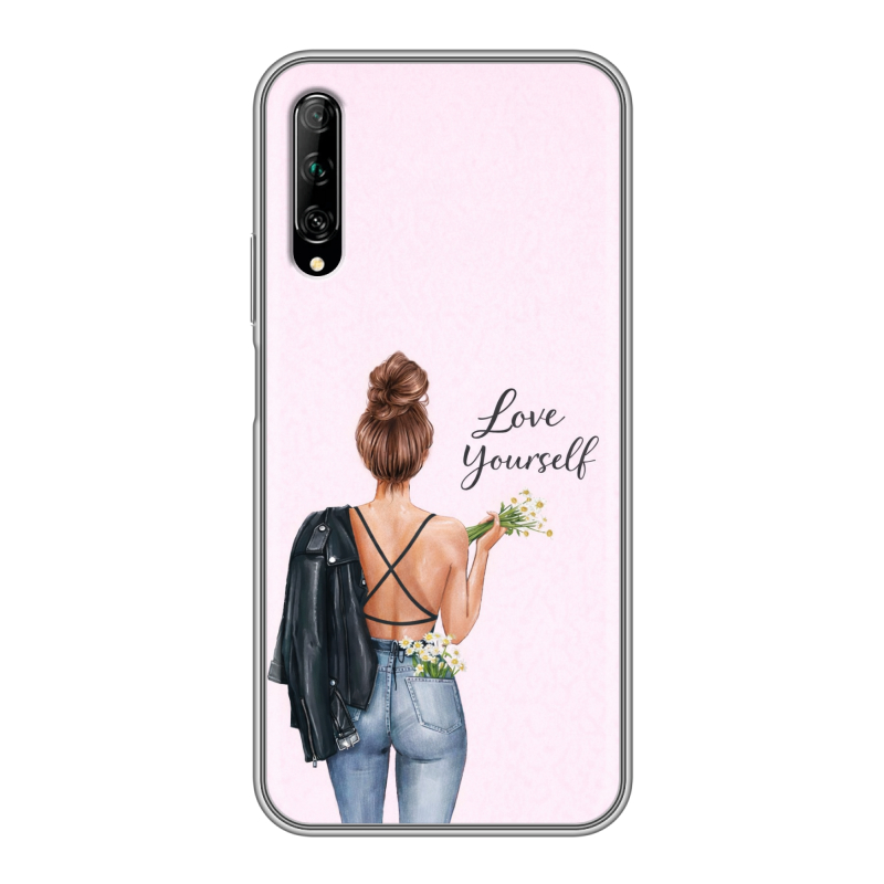 Силиконовый противоударный чехол на Huawei Y9s с принтом женский Силиконовый противоударный чехол на Huawei Y9s с принтом женский