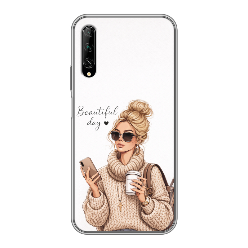 Силиконовый противоударный чехол на Huawei Y9s с принтом женский Силиконовый противоударный чехол на Huawei Y9s с принтом женский