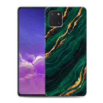 Силиконовый чехол на Samsung Galaxy Note 10 Lite с принтом Мрамор зеленое золото Силиконовый чехол на Samsung Galaxy Note 10 Lite с принтом Мрамор зеленое золото