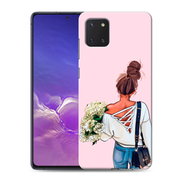 Силиконовый чехол на Samsung Galaxy Note 10 Lite с принтом Девушка и букет Силиконовый чехол на Samsung Galaxy Note 10 Lite с принтом Девушка и букет