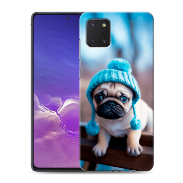 Силиконовый чехол на Samsung Galaxy Note 10 Lite с принтом Мопс в шапке Силиконовый чехол на Samsung Galaxy Note 10 Lite с принтом Мопс в шапке