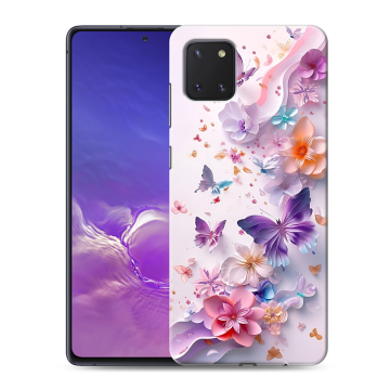 Силиконовый чехол на Samsung Galaxy Note 10 Lite с принтом цветы бабочки Силиконовый чехол на Samsung Galaxy Note 10 Lite с принтом цветы бабочки