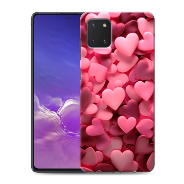 Силиконовый чехол на Samsung Galaxy Note 10 Lite с принтом розовые сердечки Силиконовый чехол на Samsung Galaxy Note 10 Lite с принтом розовые сердечки