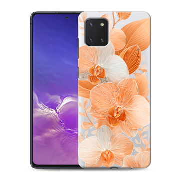 Силиконовый чехол на Samsung Galaxy Note 10 Lite с принтом Бежевые цветы