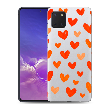 Силиконовый чехол на Samsung Galaxy Note 10 Lite с принтом Сердечки