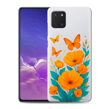 Силиконовый чехол на Samsung Galaxy Note 10 Lite с принтом цветы бабочки