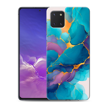 Силиконовый чехол на Samsung Galaxy Note 10 Lite с принтом Мрамор блестки