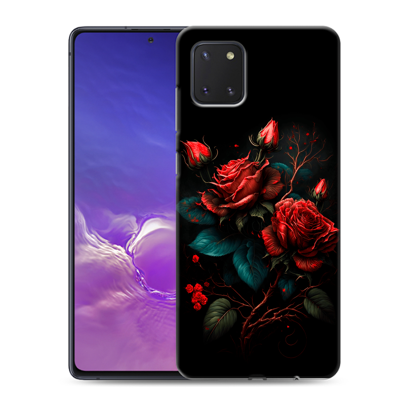 Силиконовый противоударный чехол на Samsung Galaxy Note 10 Lite с принтом Розы красные Силиконовый противоударный чехол на Samsung Galaxy Note 10 Lite с принтом Розы красные