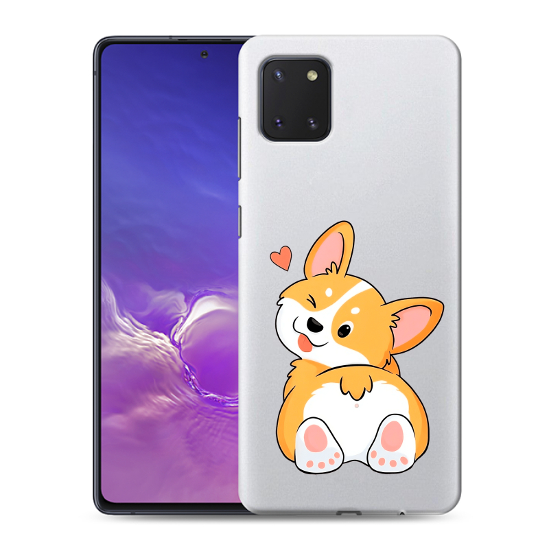 Силиконовый противоударный чехол на Samsung Galaxy Note 10 Lite с принтом Корги Силиконовый противоударный чехол на Samsung Galaxy Note 10 Lite с принтом Корги