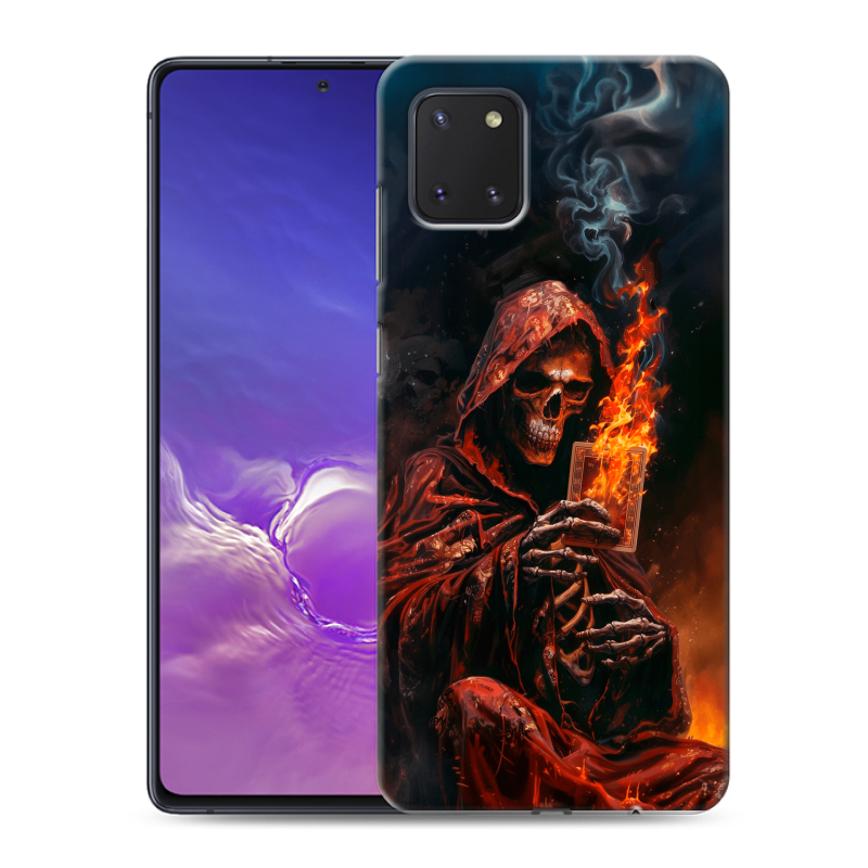 Силиконовый чехол на Samsung Galaxy Note 10 Lite с принтом Скелет и карты Силиконовый чехол на Samsung Galaxy Note 10 Lite с принтом Скелет и карты