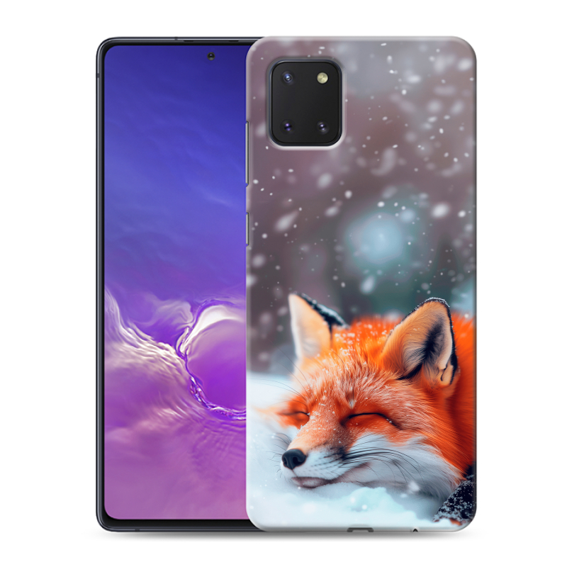 Пластиковый чехол на Samsung Galaxy Note 10 Lite с принтом лиса Пластиковый чехол на Samsung Galaxy Note 10 Lite с принтом лиса