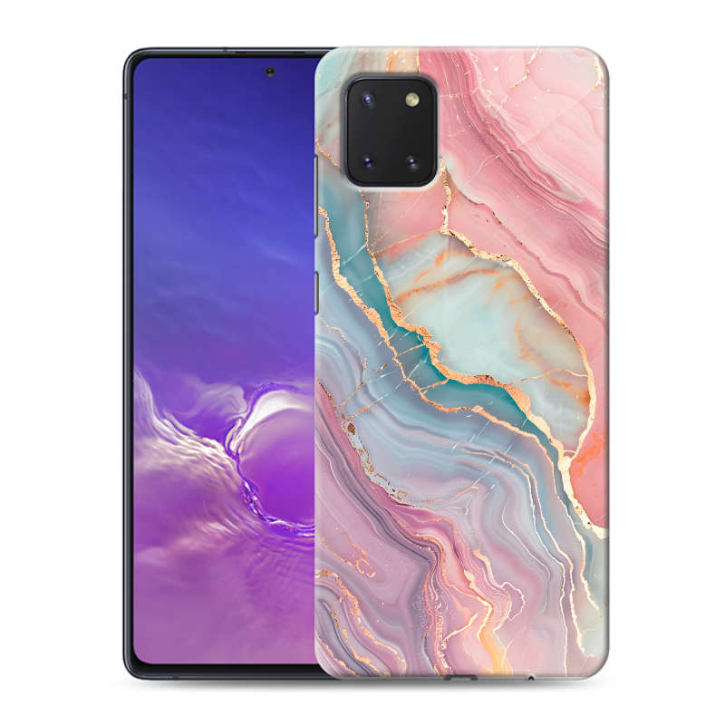 Силиконовый противоударный чехол на Samsung Galaxy Note 10 Lite с принтом розовый мрамор Силиконовый противоударный чехол на Samsung Galaxy Note 10 Lite с принтом розовый мрамор
