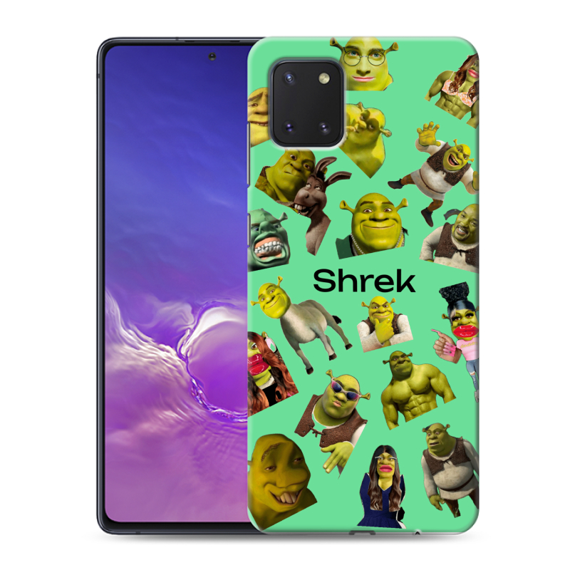 Силиконовый противоударный чехол на Samsung Galaxy Note 10 Lite с принтом Шрек Shrek Силиконовый противоударный чехол на Samsung Galaxy Note 10 Lite с принтом Шрек Shrek