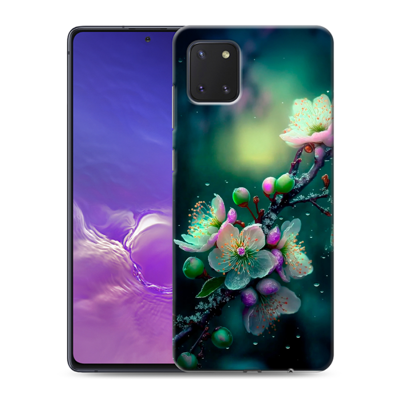 Пластиковый чехол на Samsung Galaxy Note 10 Lite с принтом Цветы и мрамор Пластиковый чехол на Samsung Galaxy Note 10 Lite с принтом Цветы и мрамор