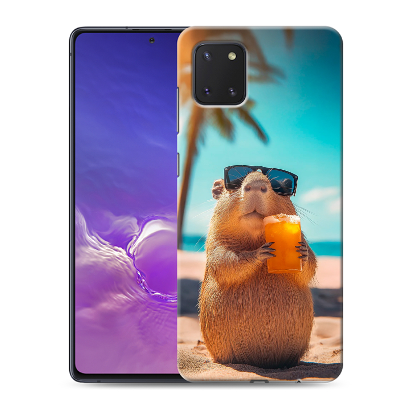 Пластиковый чехол на Samsung Galaxy Note 10 Lite с принтом Капибара Пластиковый чехол на Samsung Galaxy Note 10 Lite с принтом Капибара