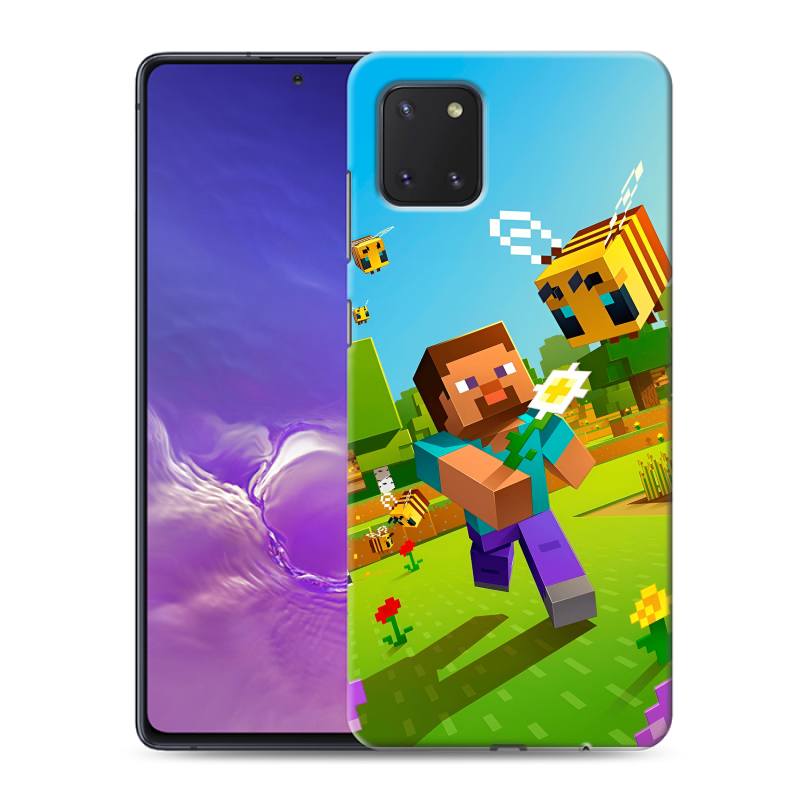 Силиконовый чехол на Samsung Galaxy Note 10 Lite с принтом Майнкрафт Minecraft Силиконовый чехол на Samsung Galaxy Note 10 Lite с принтом Майнкрафт Minecraft