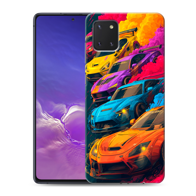 Пластиковый чехол на Samsung Galaxy Note 10 Lite с принтом Тачки Пластиковый чехол на Samsung Galaxy Note 10 Lite с принтом Тачки
