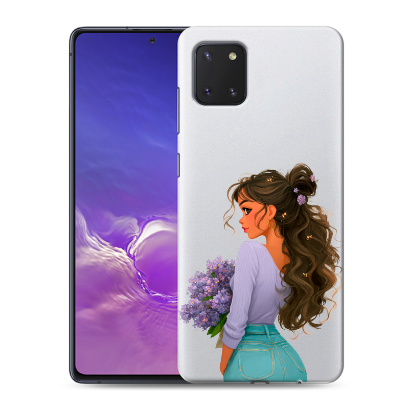 Силиконовый чехол на Samsung Galaxy Note 10 Lite с принтом девушка цветы Силиконовый чехол на Samsung Galaxy Note 10 Lite с принтом девушка цветы