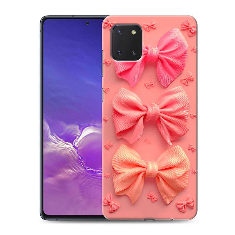 Пластиковый чехол на Samsung Galaxy Note 10 Lite с принтом Розовые бантики Пластиковый чехол на Samsung Galaxy Note 10 Lite с принтом Розовые бантики