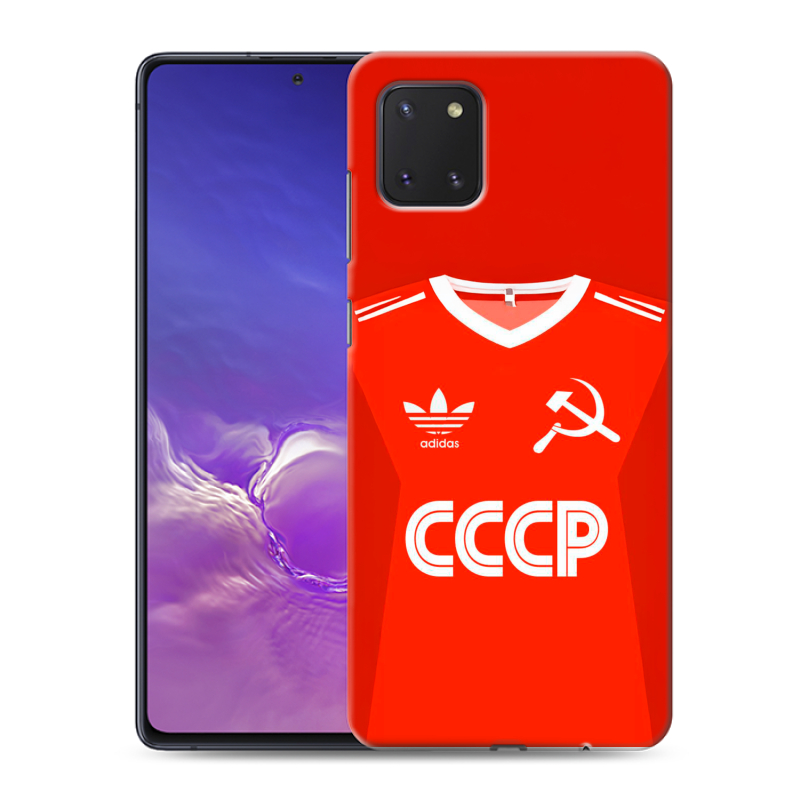 Силиконовый чехол на Samsung Galaxy Note 10 Lite с принтом Флаг Герб СССР Силиконовый чехол на Samsung Galaxy Note 10 Lite с принтом Флаг Герб СССР