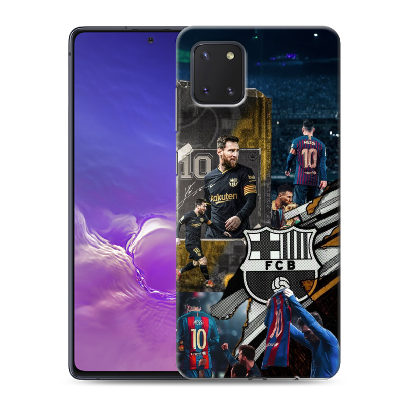 Силиконовый чехол на Samsung Galaxy Note 10 Lite с принтом Messi Barcelona Силиконовый чехол на Samsung Galaxy Note 10 Lite с принтом Messi Barcelona