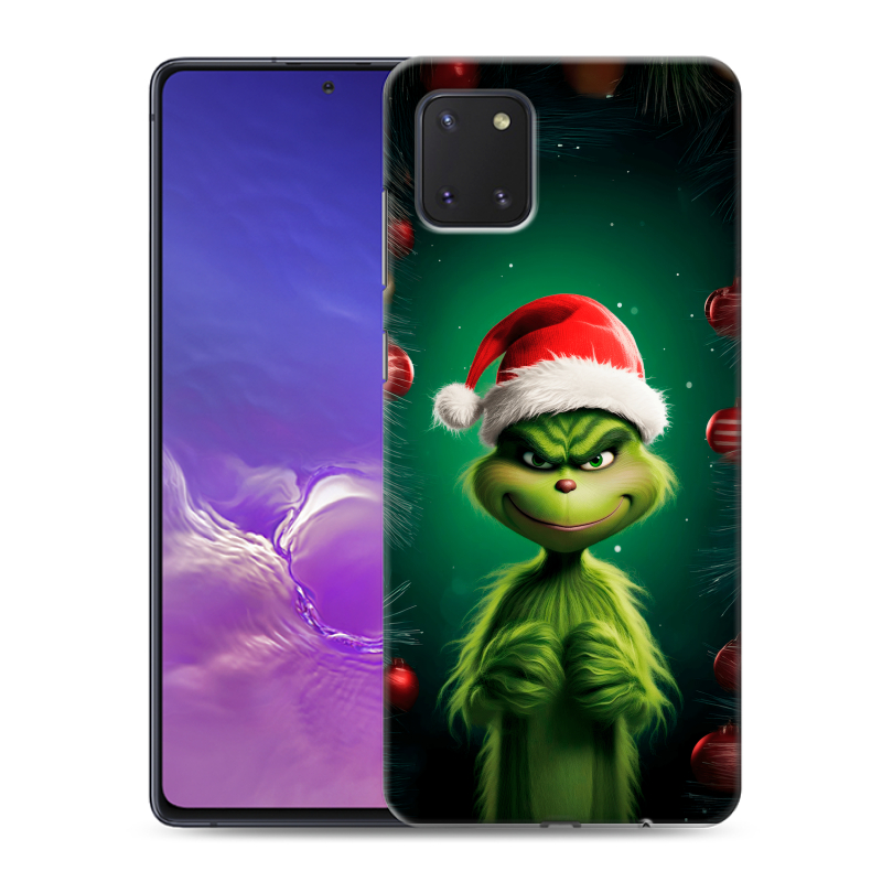 Силиконовый чехол на Samsung Galaxy Note 10 Lite с принтом Гринч Новый год Рождество Силиконовый чехол на Samsung Galaxy Note 10 Lite с принтом Гринч Новый год Рождество