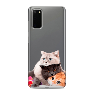 Силиконовый чехол на Samsung Galaxy S20 с принтом Кошки Силиконовый чехол на Samsung Galaxy S20 с принтом Кошки