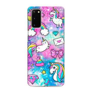 Силиконовый чехол на Samsung Galaxy S20 с принтом Единороги Силиконовый чехол на Samsung Galaxy S20 с принтом Единороги