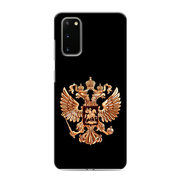 Силиконовый чехол на Samsung Galaxy S20 с принтом Герб России золотой Силиконовый чехол на Samsung Galaxy S20 с принтом Герб России золотой