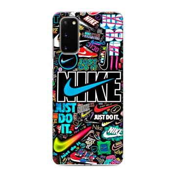 Силиконовый чехол на Samsung Galaxy S20 с принтом найк nike черный Силиконовый чехол на Samsung Galaxy S20 с принтом найк nike черный
