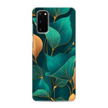 Силиконовый чехол на Samsung Galaxy S20 с принтом Листья и золото Силиконовый чехол на Samsung Galaxy S20 с принтом Листья и золото