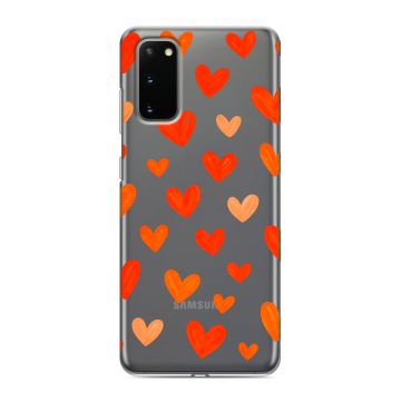 Силиконовый чехол на Samsung Galaxy S20 с принтом Сердечки Силиконовый чехол на Samsung Galaxy S20 с принтом Сердечки
