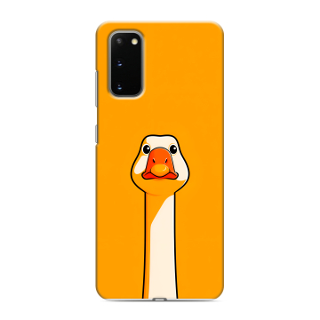 Силиконовый чехол на Samsung Galaxy S20 с принтом Смешная утка Силиконовый чехол на Samsung Galaxy S20 с принтом Смешная утка