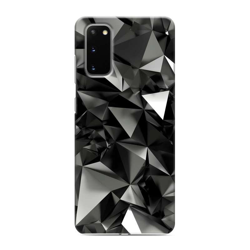 Силиконовый чехол на Samsung Galaxy S20 с принтом Черные кристаллы Силиконовый чехол на Samsung Galaxy S20 с принтом Черные кристаллы
