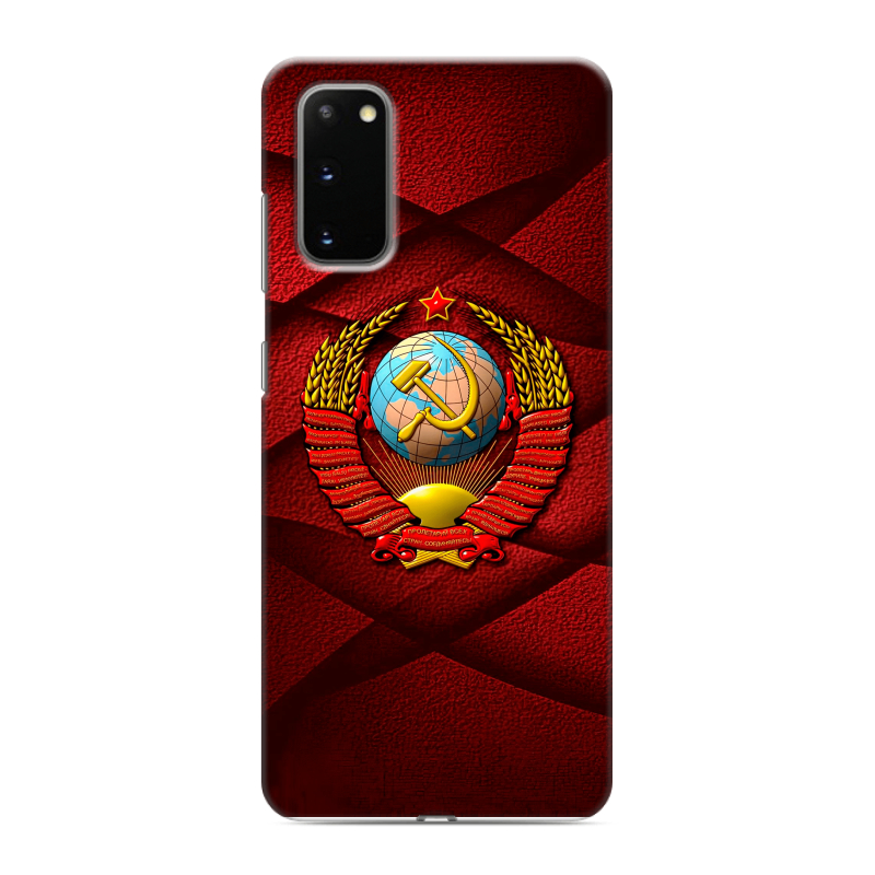 Силиконовый противоударный чехол на Samsung Galaxy S20 с принтом Герб СССР Силиконовый противоударный чехол на Samsung Galaxy S20 с принтом Герб СССР