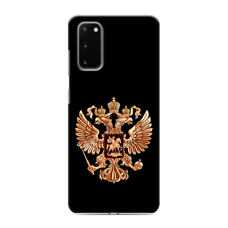 Силиконовый чехол на Samsung Galaxy S20 с принтом Герб России золотой Силиконовый чехол на Samsung Galaxy S20 с принтом Герб России золотой