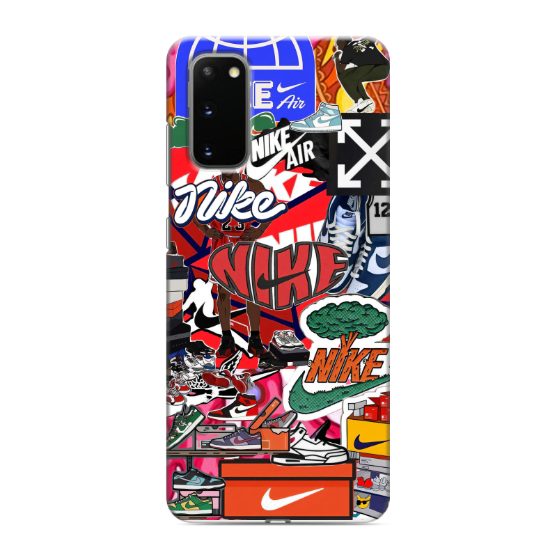 Силиконовый противоударный чехол на Samsung Galaxy S20 с принтом Найк Nike яркий Силиконовый противоударный чехол на Samsung Galaxy S20 с принтом Найк Nike яркий