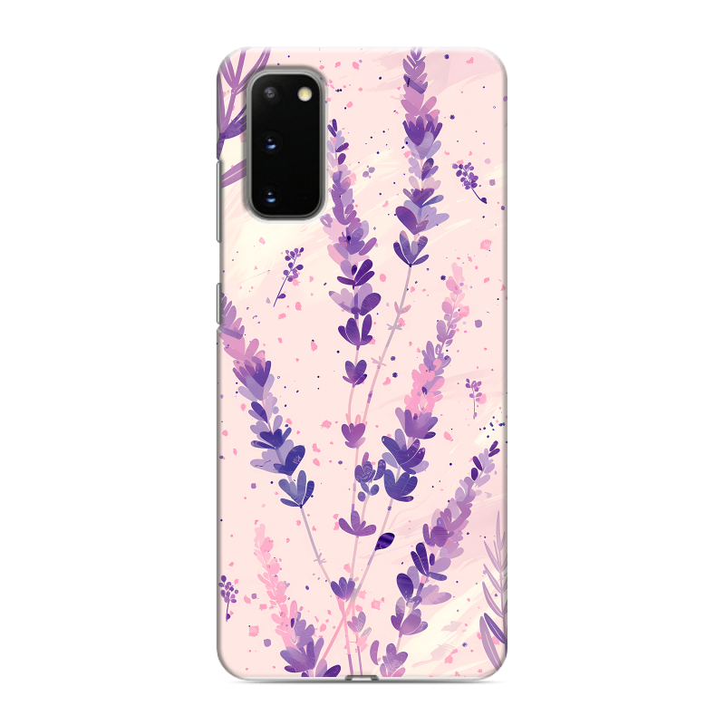Силиконовый чехол на Samsung Galaxy S20 с принтом цветы лаванда Силиконовый чехол на Samsung Galaxy S20 с принтом цветы лаванда
