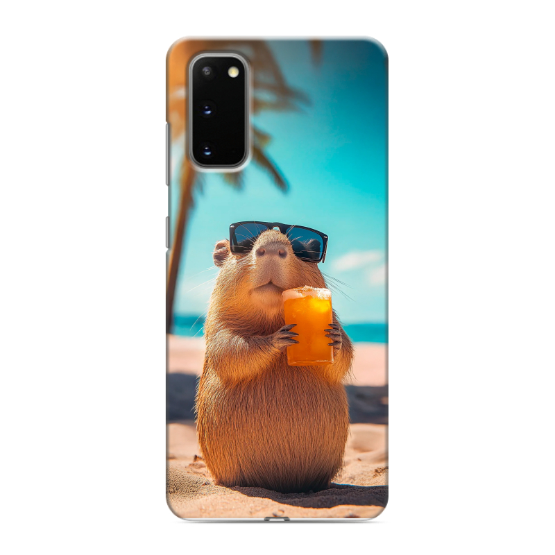 Силиконовый чехол на Samsung Galaxy S20 с принтом Капибара Силиконовый чехол на Samsung Galaxy S20 с принтом Капибара