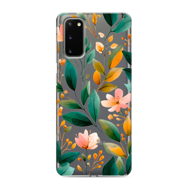 Силиконовый чехол на Samsung Galaxy S20 с принтом Цветы паттерн Силиконовый чехол на Samsung Galaxy S20 с принтом Цветы паттерн
