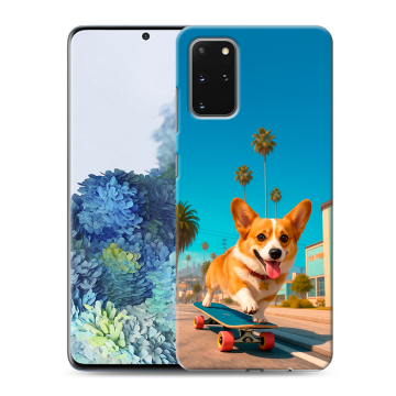 Силиконовый чехол на Samsung Galaxy S20 Plus с принтом Корги на скейте Силиконовый чехол на Samsung Galaxy S20 Plus с принтом Корги на скейте