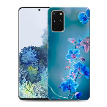 Силиконовый чехол на Samsung Galaxy S20 Plus с принтом Голубые цветы Силиконовый чехол на Samsung Galaxy S20 Plus с принтом Голубые цветы