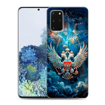 Силиконовый чехол на Samsung Galaxy S20 Plus с принтом Герб флаг России Силиконовый чехол на Samsung Galaxy S20 Plus с принтом Герб флаг России